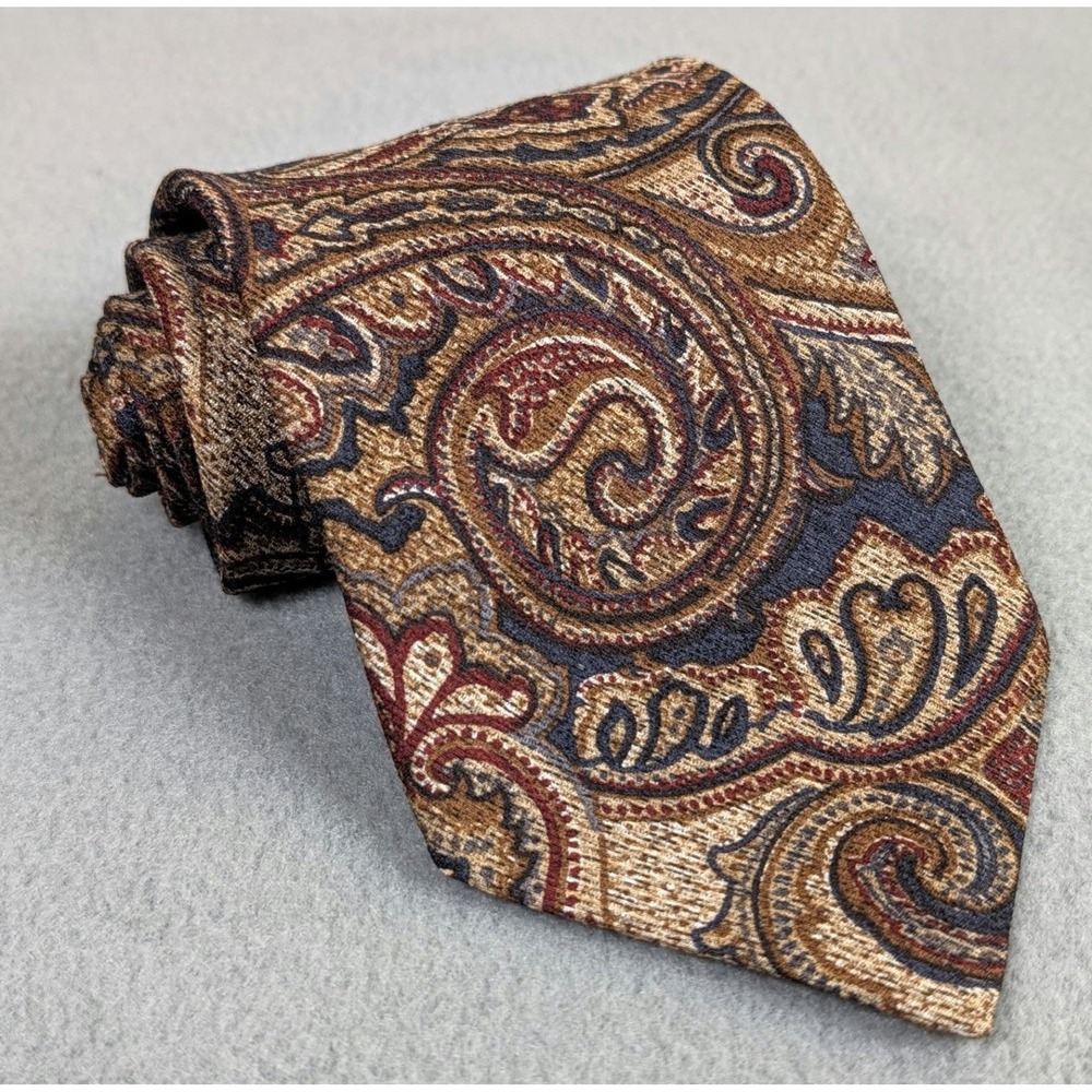 Ermenegildo Zegna Mens Silk Tie Paisley Floral Luxury Made in Italy Old Money
